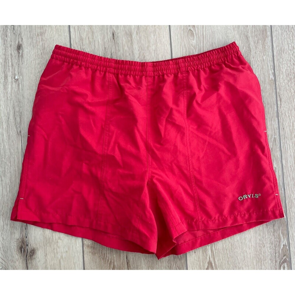Orvis Swim Shorts Men's Medium Red Mesh Brief 7” Ultralight Trunks